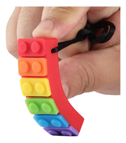 Colar Mordedor Tdh Infantil Silicone Sensorial Cor Colorido