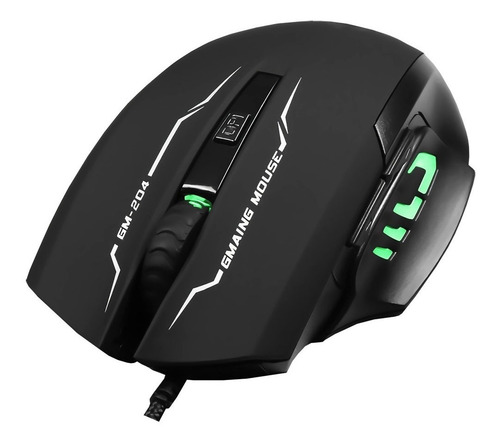 Imagen 2 de 3 de Mouse Gamer Optico Iluminado 6 Botones 3200 Dpi Led Pc Usb