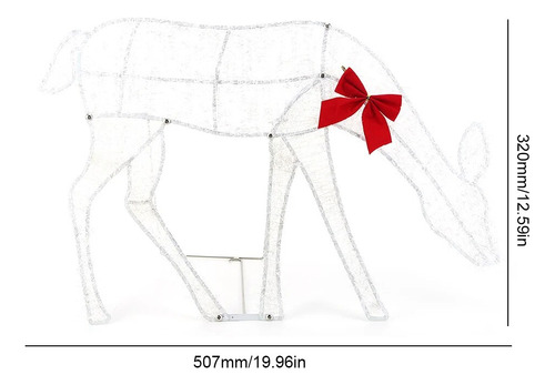 Christmas Decoration Luminous Reindeer Ornament Iron Art 2d