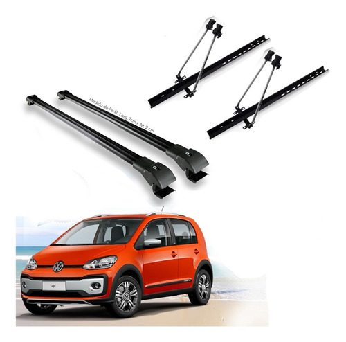 Par De Travessa De Teto Vw Up Cross +  2 Transbike De Aço