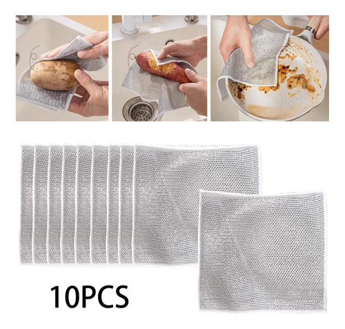 10 Uds. De Toallas De Alambre Para Platos, Trapos Para Lavar