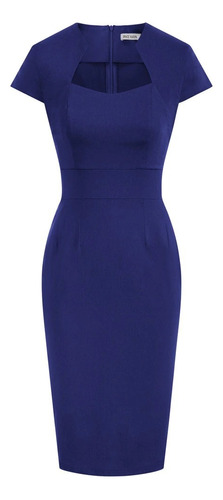 Vestido Azul Bodycon Fiesta Manguita Va 251