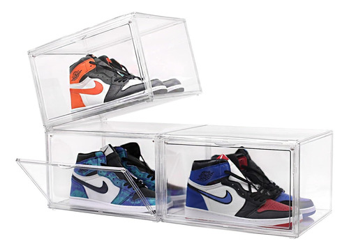 Caja Para Zapatos Transparente Organizador Lateral Apilable Lisa