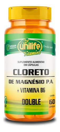 Kit 5 Cloreto De Magnésio P.a. 810mg Unilife 60 Cápsulas