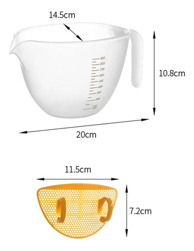 5 Copo Medidor Com Filtro, Utensílios Para Assar, Tigela