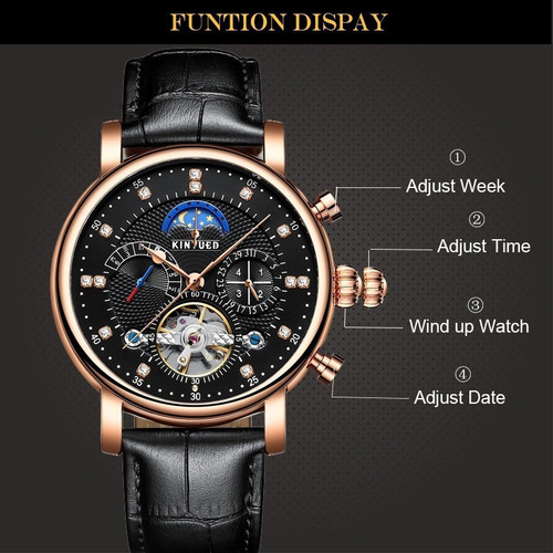 Reloj Mecánico Kinyued Fashion Moon Phase