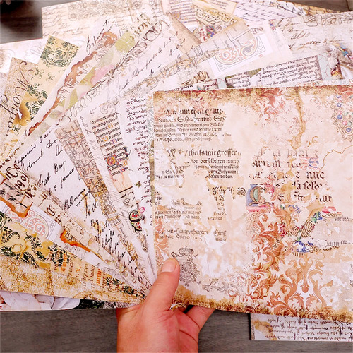 Set Papeleria 20 Papeles Vintage Cartas Literatura Journal