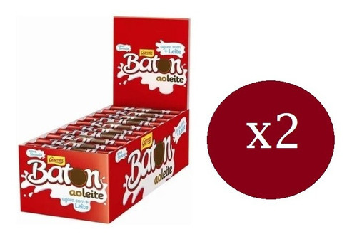 Baton Garoto Sabor Chocolate Ao Leite Display Com 60 X 16g