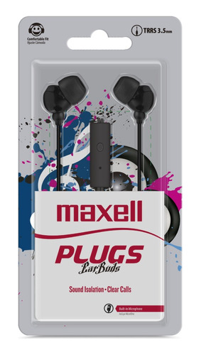 Audifonos Maxell Plugs Earbuds 