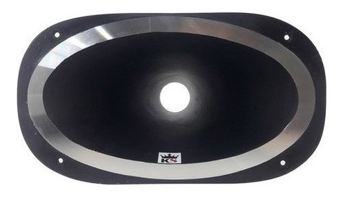 Corneta Kallaus Alumínio Boca Oval Cone Longo Preto Flange
