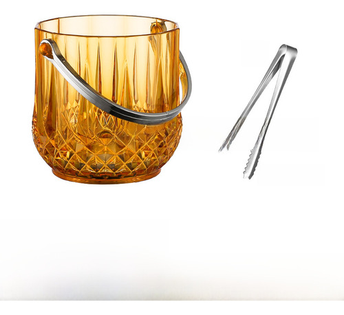 Orange Crystal Ice Bucket - Thick Acrylic Ingot Ice Bucket