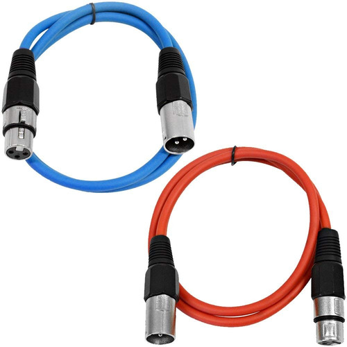 Seismic Audio - Saxlx-3-2 Pack De 3' Xlr Macho A Xlr Cables 