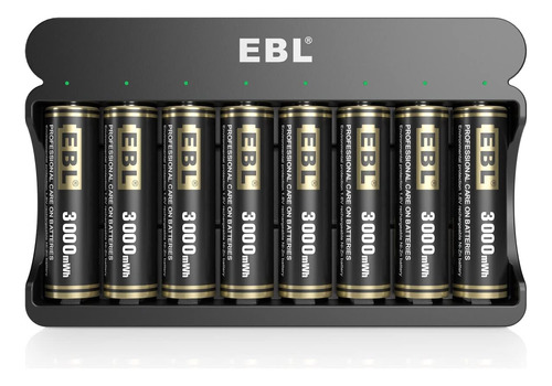 Ebl Paquete De 8 Bateras Aa Recargables Ni-zn De 3000 Mwh Co