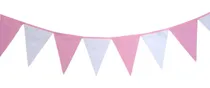 Comprar Banderines De Friselina Colores Rosa Y Blanco Largo 20 Mts