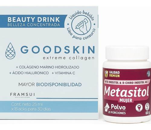 Goodskin Colageno + Metasitol Polvo Mujer Frutal