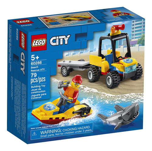 Kit De Construção Lego City Beach Rescue Atv 60286 Divertido