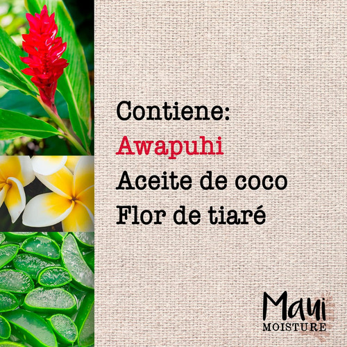 Maui Moisture Shine + Awapuhi ChampĂș Vegano Hidratante Con Y