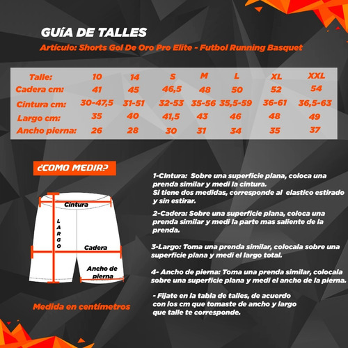 Imagen 3 de 4 de Shorts Gol De Oro Pro Elite - Futbol Running Basquet