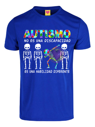Playera Autismo No Es Una Discapacidad Hab Dif Azul Unisex