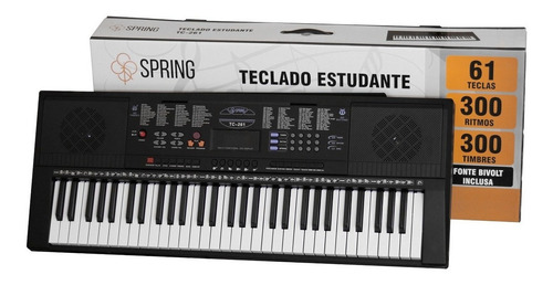 Imagem 5 de 5 de Teclado musical Spring TC-261 61 teclas preto 110V/220V