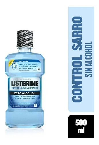 3 Pza Enjuague Bucal Listerine Contro Cálculo Zero Menta Sua