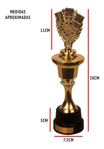 Imagem 4 de 4 de Troféu Piazza Domino 30cm