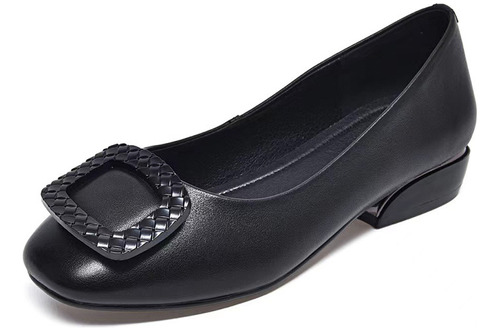 Zapatos Ortopédicos De Tacón Bajo De Cuero Grueso Para Mujer