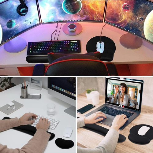 Pacote Com 3 Com Descanso De Pulso, Mouse E Teclado Laptop