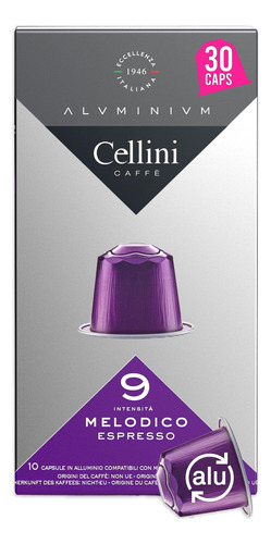 Cellini Caffe Melodico - Capsulas De Aluminio Nespresso, 30