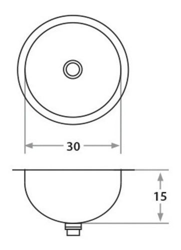 Imagen 2 de 3 de Bacha Baño Mi Pileta 453e Acero Inoxidable