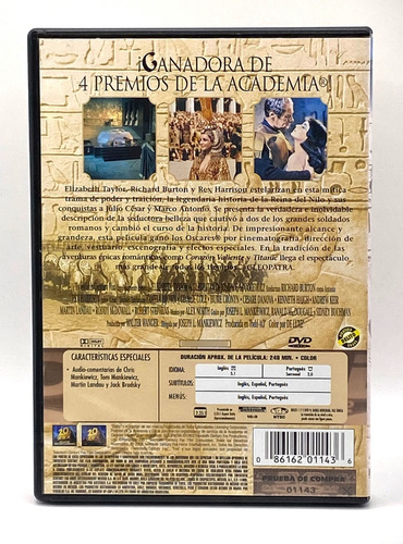 Dvd 2 Discos Película Cleopatra / Elizabeth Taylor 1963 (Usado)