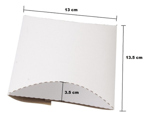 50 Cajitas Almohada 13x13.5x3 Armables Cartón Caple Regalos Blanco