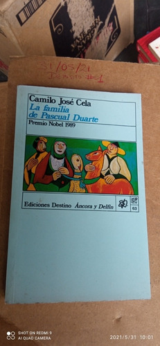 Libro La Familia De Pascual Duarte. Camilo José Cela