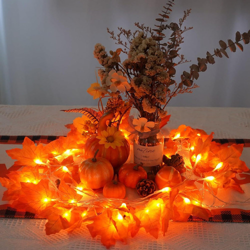 Nuevo 2 Piezas De Luces Navideñas For Decoración De Otoño