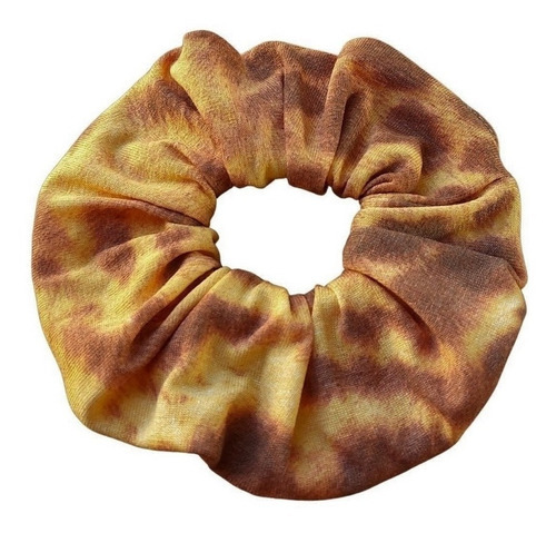 Elástico De Cabelo Scrunchie Xuxinha Prender Amarrar Cores Cor Marrom Amarelado Onça