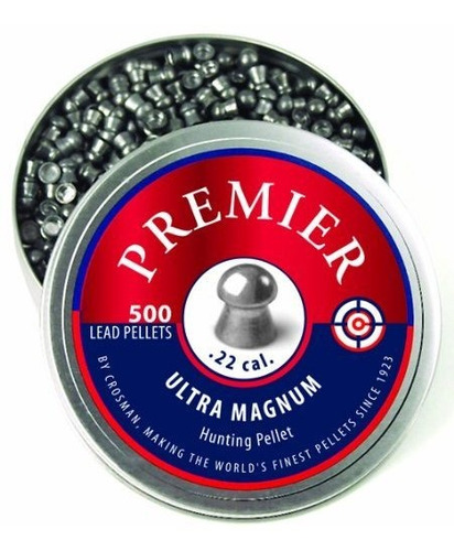 Cúpulas Crosman Premier Pellets, 0,22-calibre, 500 Conde.