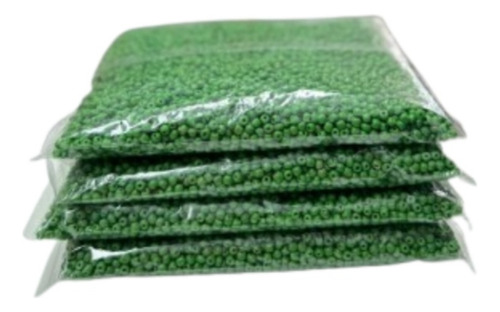 Medio Kilo Mostacillas Por Mayor Para Pulseras 2mm Verde Opaco