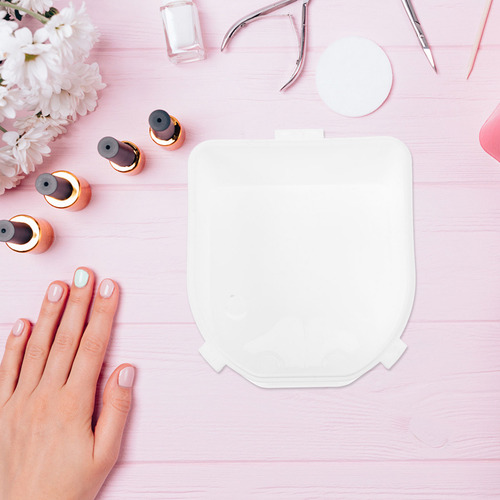 2 Cuencos De Plástico Para Uñas De Doble Capa Para Manicura