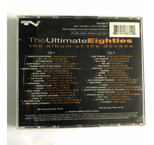 Cd Doble The Ultímate Eighties 80s Varios Intérpretes (Usado)