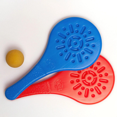 Jogo De Raquete Infantil C Bola De Borracha Brinquedo Cor Azul