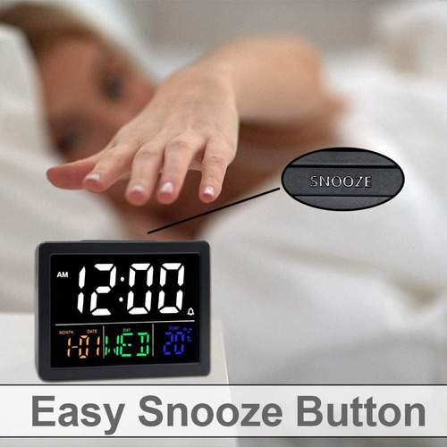 A Reloj Despertador Digital, Con Pantalla Led Grande De 5.5
