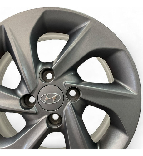4 Rodas Aro 14x6 4/100 Hyundai Hb20 Hb20s Krmai R78 + Bicos Cor Grafite Fosco 4/100