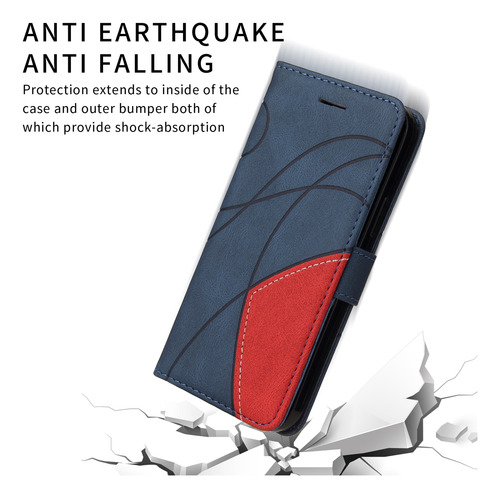 Funda Para Oppo Reno Series De Piel Sintética De Alta Calidad, Funda Protectora Tipo Cartera Con Ranura Para Tarjetas, Soporte, Etc., Azul