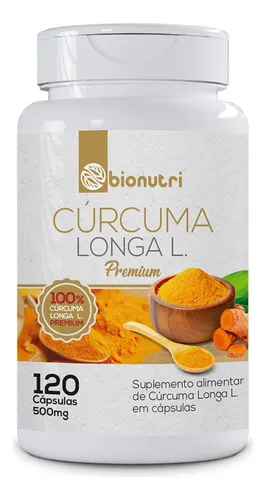 Curcuma Longa L Premium, 120 unidades, Bionutri, 500 mg, sabor sin sabor