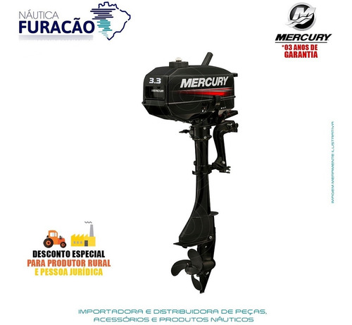 Imagem 2 de 5 de Motor De Popa Mercury 2 Tempos 3.3hp M Japao