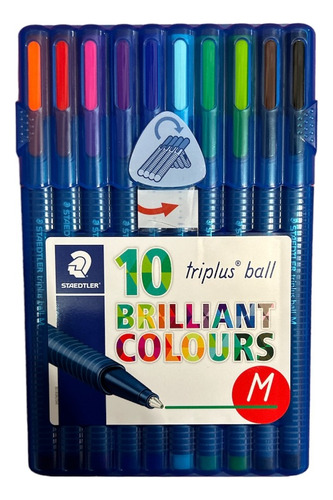Boligrafo Staedtler Triplus Ball Brillant Colours X 10