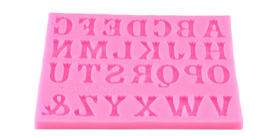 1pcs Molde De Silicona Letras Mayúscula Fondant Pasta Resina Color Rosa