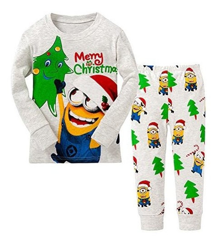 Amglise Little Boy Feliz Navidad 2 Piezas Pijamas Set 100% A