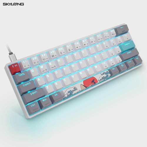 Teclado Skyloong Sk61 Coral Sea Gateron Brown Optico 60%