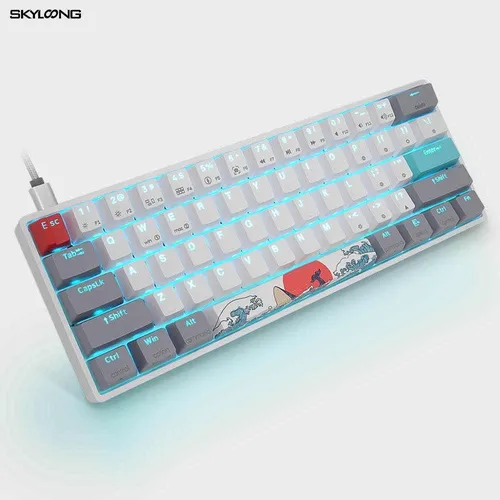Teclado Skyloong Sk61 Coral Sea Gateron Brown Optico 60%
